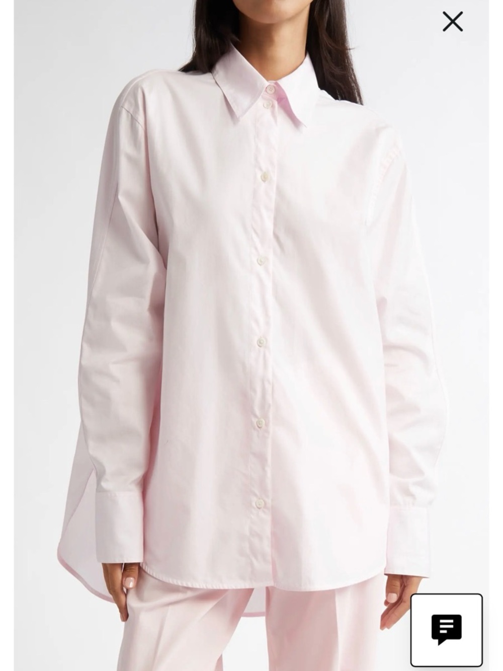 Toteme Pale Pink Collared Relaxed Shirt EU Size 36